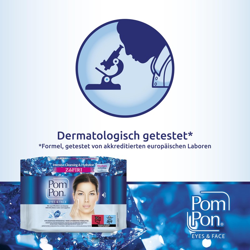 Pom Pon MICELLAIRE Face and Eye Makeup Removal Wipes with