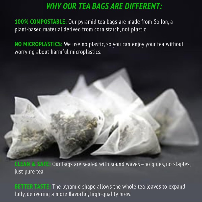 Gynostemma Tea - USDA Organic Jiaogulan Pyramid Teabags - Caffeine-Free
