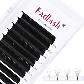 Fadlash Easy Fan Lashes 0.07 D Curl 8-14mm Mixed Tray Easy Fan Russian Lashes Withstand 90℃ Self Fanning Lashes Automatic Blooming Lashes Volume Eyelash Extensions(0.07-d-Mix(8-14mm))