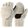 Novawo Wool Blend Knit Convertible Insulating Fingerless Gloves with Mitten
