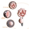 MOROBOR Pink Flower Ceramic Wall Coat Hook 3D Rose Shape