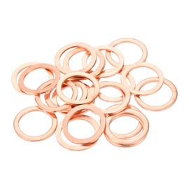 sourcing map 22 Pcs Flat Copper Washers, 18x24x1.5mm Copper Upgraded Flat Metric Sealing Crush Ring Washers for Hydraulic Fittings Screw Bolt Nut Electronic Repair