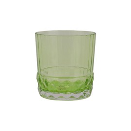 Vietri Viva Deco Green Short Tumbler, 3.5" H, 12 oz, Glass Water Cocktail & Beverage Drinkware/Barware