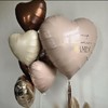 Brown Apricot Heart Balloons, 10Pcs Coffee Cream Beige Foil Heart