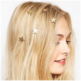 Yheakne Boho Star Hair Coils Swirls Spiral Hair Pins Gold Hair Studs Twist Star Hair Ring Swirl Hair Twists Coils Decorative Hair Accessories for Women and Girls Hairstyle Embellishment 5Pcs (Star)