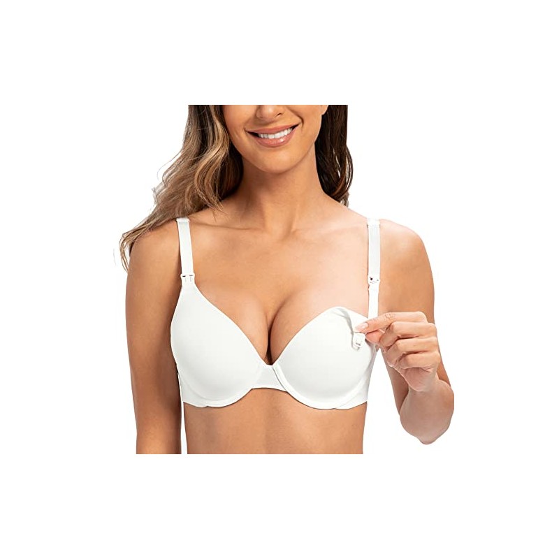 MELENECA Women's Breastfeeding Padded Plus Size Convertible Underwire Nursing Bra