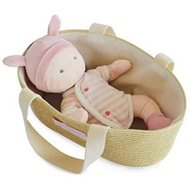 Doudou et Compagnie Jolijou DC3624 Fabric Baby Doll with Removable Body 28 cm White/Pink