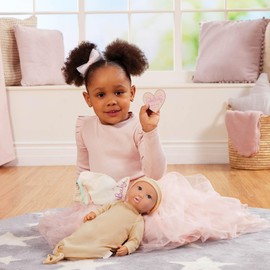 LullaBaby – 14-inch Realistic Baby Doll – Brown Eyes & Huggable Soft Body – Boy or Girl Gender Reveal Accessories – Pretend Play – Toys for Kids Ages 2 Years Old & Up – Gender Reveal Baby Doll