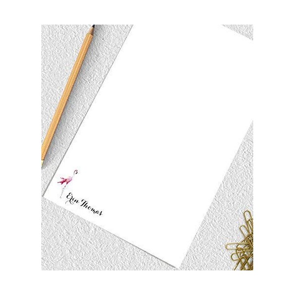 Flamingo notepad, personalized notepad set, calligraphy notepad personalized gift, 50