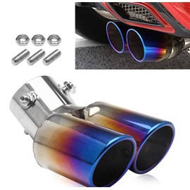 VEHSUN Muffler Cutter, 2 Drawers, Downward Facing, Stainless Steel, Mounting Diameter 1.2 - 2.4 inches (30 - 60 mm), Dual, Light Vehicles, General Purpose, Flipup, Large Diameter, Aero Parts, Dress Up