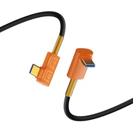 MysRuida USB 4.0 Type C Silicone Cable 2ft, 40Gbps Data, PD 240W Charging, 8K 6K@60Hz 4K@240Hz Dual 4K@60Hz, Left Right to Up Down Angle Male Port for Thunderbolt 4/3, Gaming Monitor, PC