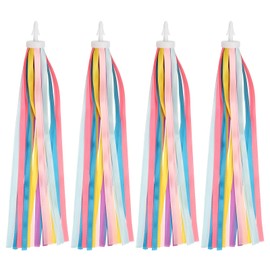 sourcing map Bike Streamers Colorful Bike Tassels Scooter Handlebar Streamers Bicycle Tassel Ribbon for Girls Bicycle Tricycle Handles Accessory (Rainbow Color, Pack of 4)