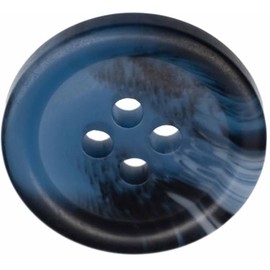 Pack of 6 Blue 20mm Round Faux Horn Sew On Plastic Buttons for Coats Jackets Cardigans Flat 4 Holes 32L