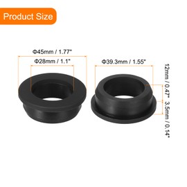 uxcell 4Pcs 1-1/9" ID, 1-4/8" Drill Hole Rubber Grommets, Top Hat Grommets Firewall Hole Plug Fit 28mm Wire for Vinyl Tubing in Hydroponic Irrigation Systems, Black
