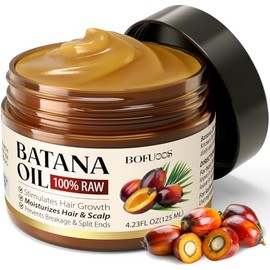 Batana Oil for Hair Growth – 100% Pure Raw Unrefined from Honduras | Natural Cold-Pressed Batana Oil Paste, Hair Growth Oil Promotes Hair Thickness, Nourishes Damaged Hair, Prevents Loss