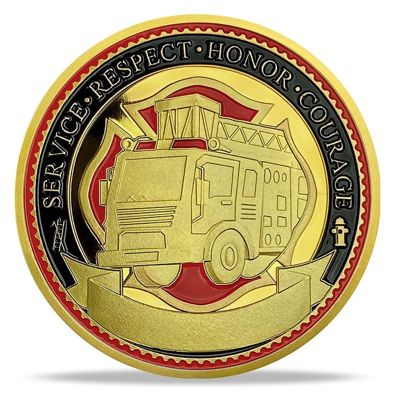 Fire Services Challenge Coin Firefighter's Prayer Coin