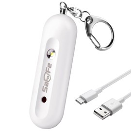 Rechargeable Personal Safety Alarm for Women - 140dB Self-Defense Security Alarm Keychain with Strobe Light, Emergency Security Alert Devices for Women Girls Kids Elderly (White)