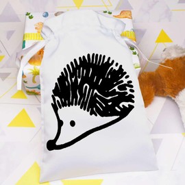 Azeeda 25cm 'Cute Hedgehog' Satin Drawstring Bag/Pouch (SB00020513)