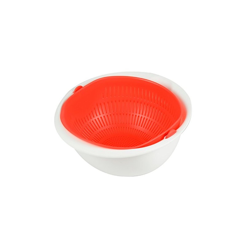 Pearl Metal C-5723 Miracuru Colander Bowl, Large, Orange [Made in