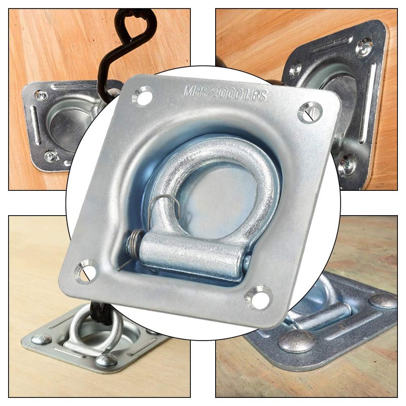 Recessed D-Ring Tie Down/Square Cargo Tie-Down Anchors/Flush Mount Tie Down