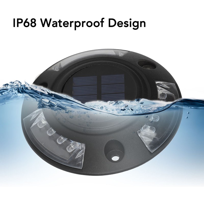 Solar Dock Light 12 LEDs Solar Driveway Light IP68 Waterproof