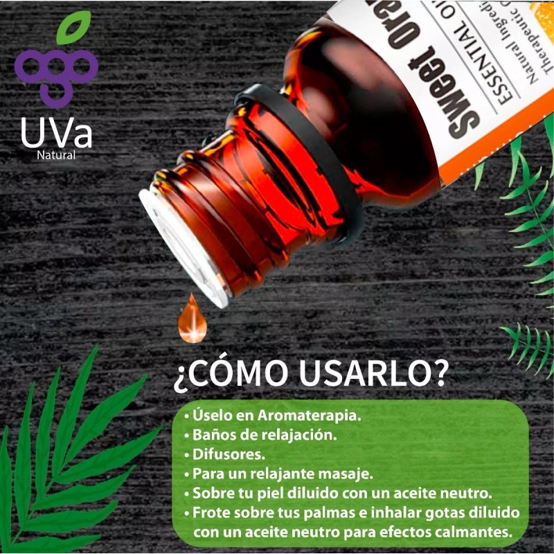 Liv Natural Aceite Esencial De Naranja 100% Natural Puro Uva