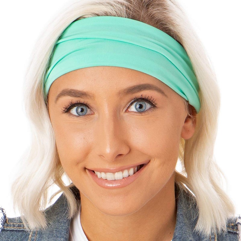 Hipsy Adjustable & Stretchy Basic Xflex Wide Headbands for Women