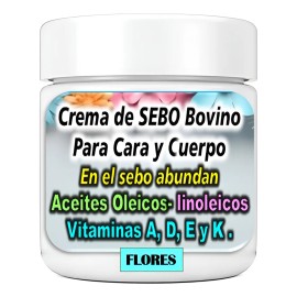 Crema De Sebo Bovino Manteca De Vaca Natural Arrugas Manchas