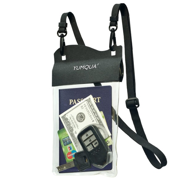 YUMQUA IPX8 TPU Small Waterproof Pouch for Passport, Keys FOB,