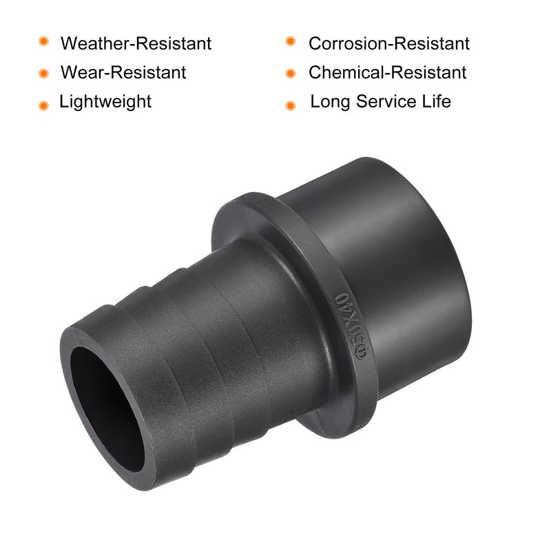 sourcing map PVC Pipe Fitting 40mm Barbed x 50mm OD