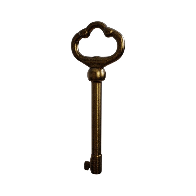 NATIKON KY-2AB Antique Brass Plated Hollow Barrel Skeleton Key (Pack