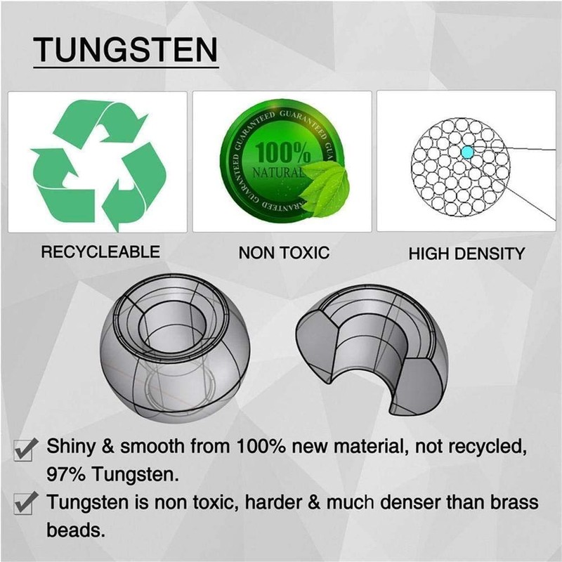 M MAXIMUMCATCH Maxcatch 100pcs Round Tungsten Beads for Fly Tying