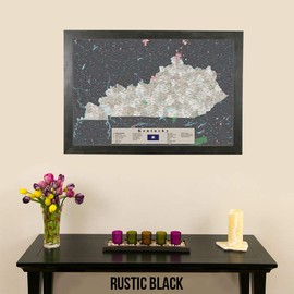 Kentucky - Earth Toned - Rustic Black Frame - 150 Pins Included - 150 Pins Included - 27.5 inches x 39.5 inches