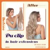 Full Shine Extensiones de Cabello Negro con Trama PU Invisible