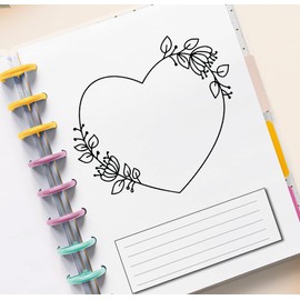 Undated 11-Disc Love Theme Monthly Calendar Refill for Discbound Planners Big Happy Planners Levenger Circa TUL Staples Arc Notebook Office by Martha Stewart Inkwell Press Eleven Discs Planners