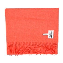 100% Baby Alpaca Scarves, Solid Color Weave Brushed Scarf (Cantelope Sorbet)