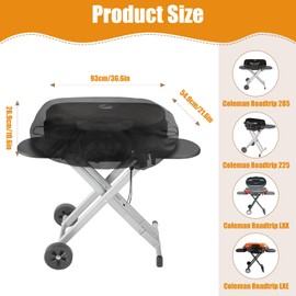 Heavy Duty Grill Cover,Portable Grill Cover for Coleman Roadtrip LX/LXX/LXE/285 and Smoke Hollow 205 Grills,Outdoor Waterproof 600D Oxford Fabric and Adjustable Hem Grill Cover Accessories,All Weather