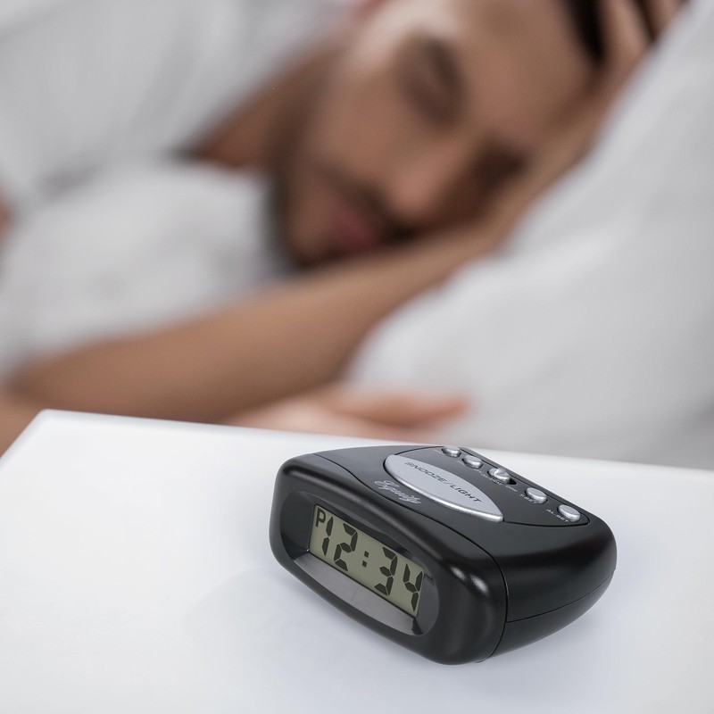 Equity 31003 LCD Snooze Alarm Clock, Black