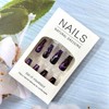 CJDLTS Purple Flame Press on Nails Medium Ballet Shaped Black