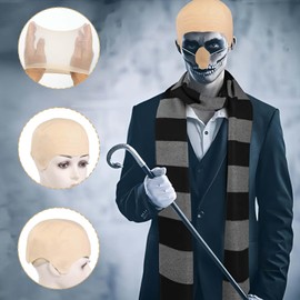 Bald Cap Movie Fancy Dress World Book Day Costumes Wbd Fancy Dress For Kids Adults Bald Cap And Striped Scarf Long Nose And Sunglasses Book Week Storybook Character Outfit Kit,Famous Costume for Men