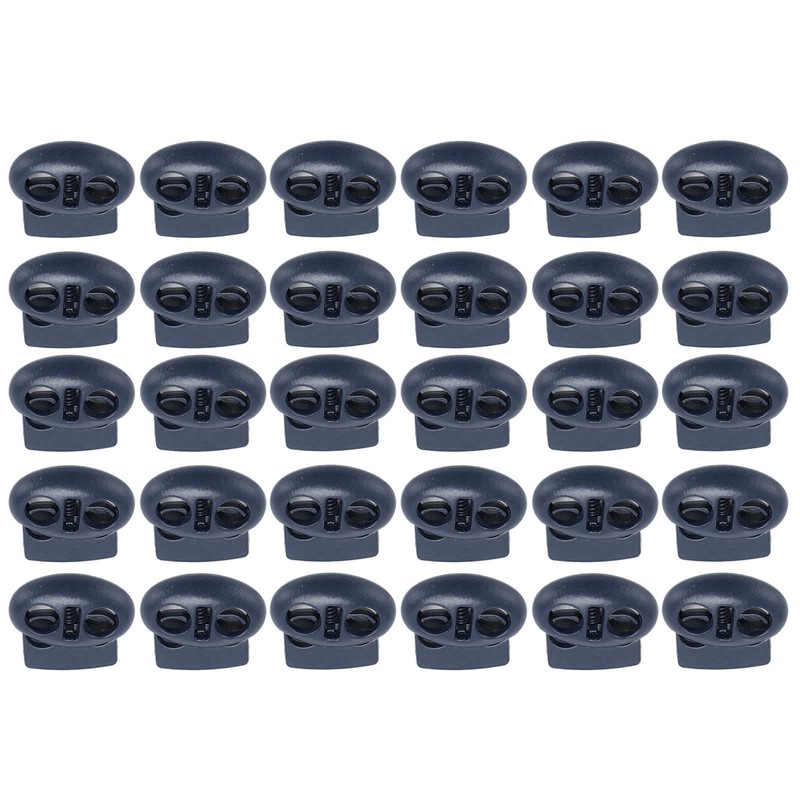 30pcs Metal Cord Lock End Toggle Double Hole Spring Stopper