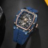 Luxury Automatic Mechanical Skeleton Watch, 42x53mm Alloy Case, Luminescent Hands,