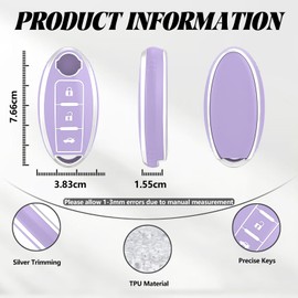 TOOMUME Car Key Cover TPU, Car Key Case Fit for Nissan Qashqai J11 J12 Juke F15 Xtrail T32 Micra K13 K14 Infiniti Q50 QX60 EX35 FX45, Protective Key Fob Cover Key Fob Case - Boot