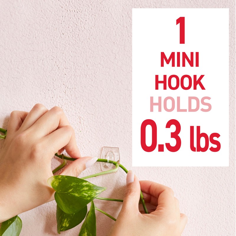 Command Mini Wall Hooks, 30 Hooks, 32 Clear Adhesive Strips,