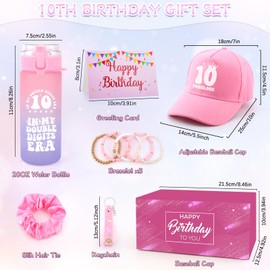 Gifts for 10 Year Olds Girls,10 Year Old Gifts for Girls Cool Presents for 10 Year Olds Girl Water Bottle and Baseball Cap Presents for Daughter, Sister, Niece Birthday Gifts Ideas for Teen Girl