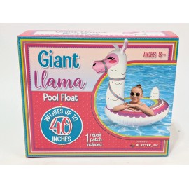Playtek Giant Llama 40” Pool Float W/ Repair Patch Included New Kids Pool Floaty