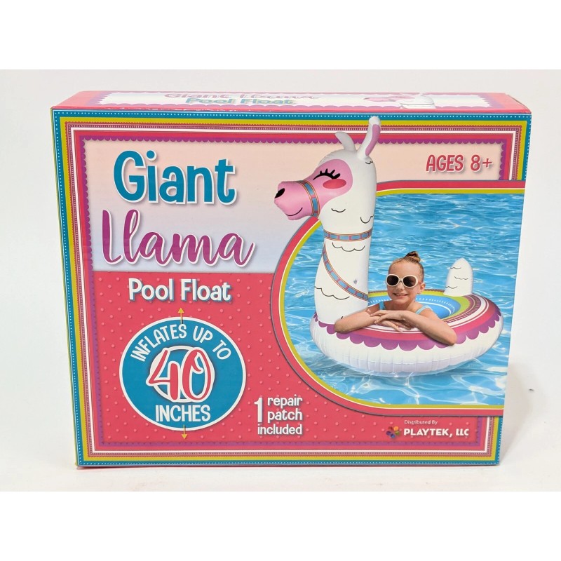 Playtek Giant Llama 40” Pool Float W/ Repair Patch Included