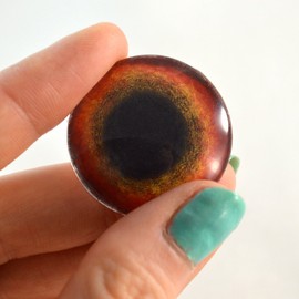 25mm Single Red Parrot Bird Glass Eye for Taxidermy Sculptures or Jewelry Making Crafts