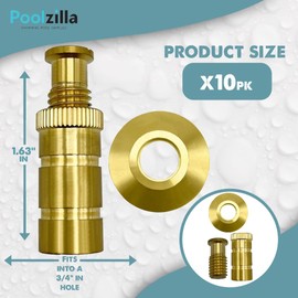 Katouigb Pool Safety Cover Brass Anchor with Beauty Collar Disc - Universal Fit - 10 Pack