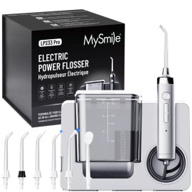MySmile LP233 PRO Electric Dental Water Flosser w/ Water Purifying Light 800ML - Black